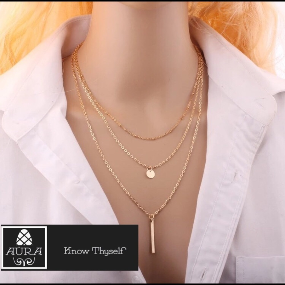 Gold Multilayer Delicate Layer FemDom Necklace